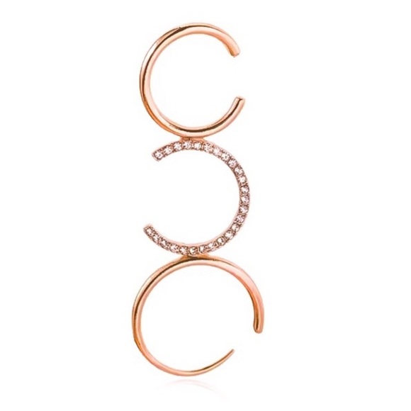 ⚜️[𝟯/$𝟭𝟴]⚜️NEW Rhinestone 3 Circle Crawler Earring - Picture 10 of 12